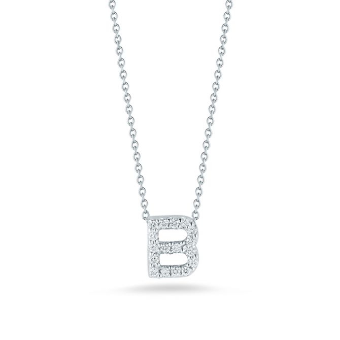 diamond initial b necklace