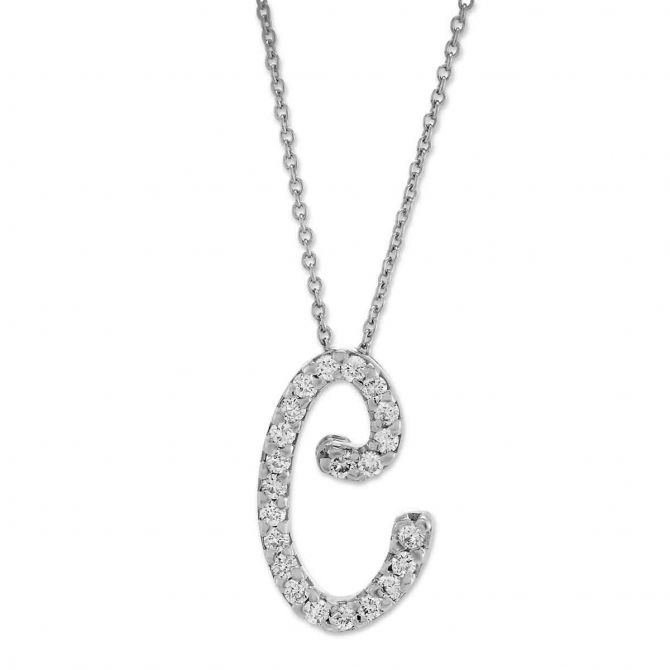 Roberto coin store cursive initial necklace