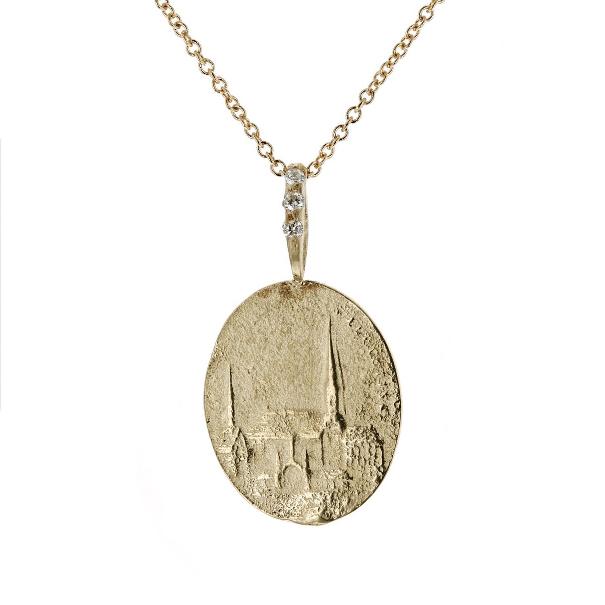 Robin Haley Church Pendant Necklace with Diamonds in Yellow Gold | 330 ...