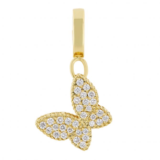 Roberto Coin Princess Yellow Gold Diamond Butterfly Pendant