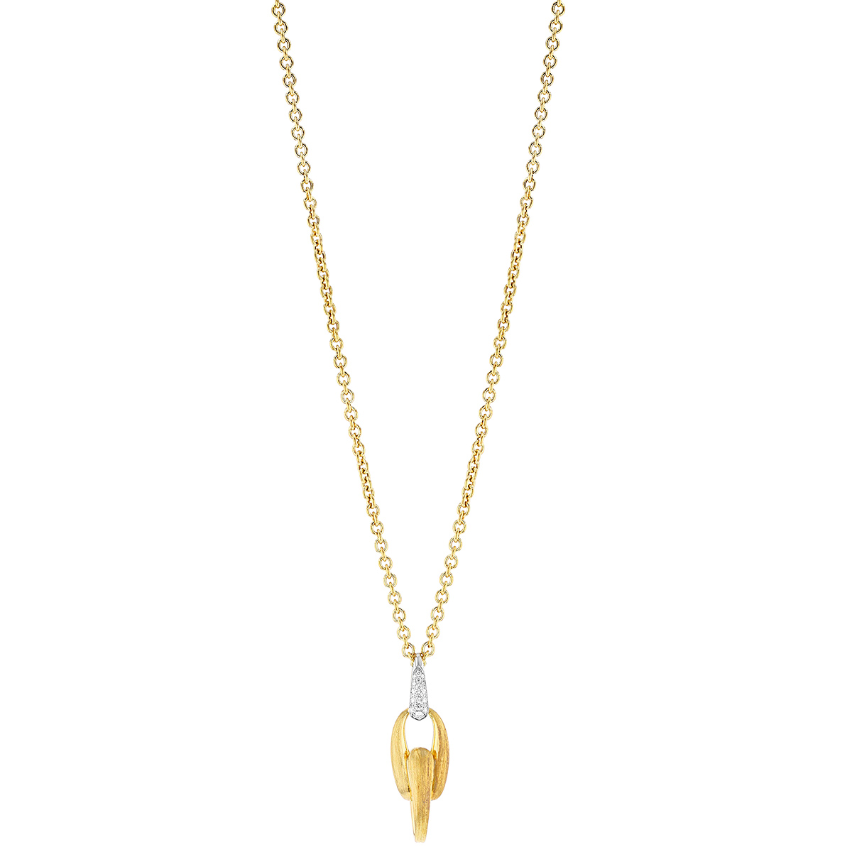 Marco Bicego Lucia Diamond Single Link Drop Pendant in Yellow Gold, 31. ...