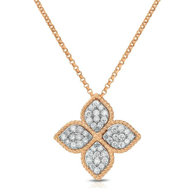 roberto coin princess flower diamond necklace