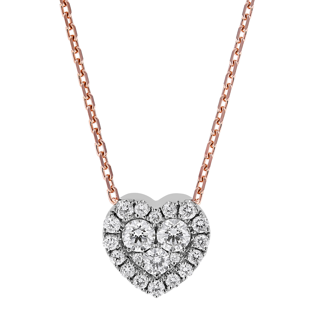 Frederic Sage Diamond Cluster Heart Pendant in Two Tone, 18