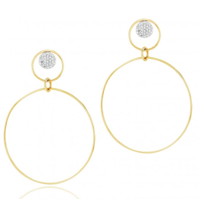 Phillips House Infinity Pavé Diamond & Yellow Gold Open Loop Earrings