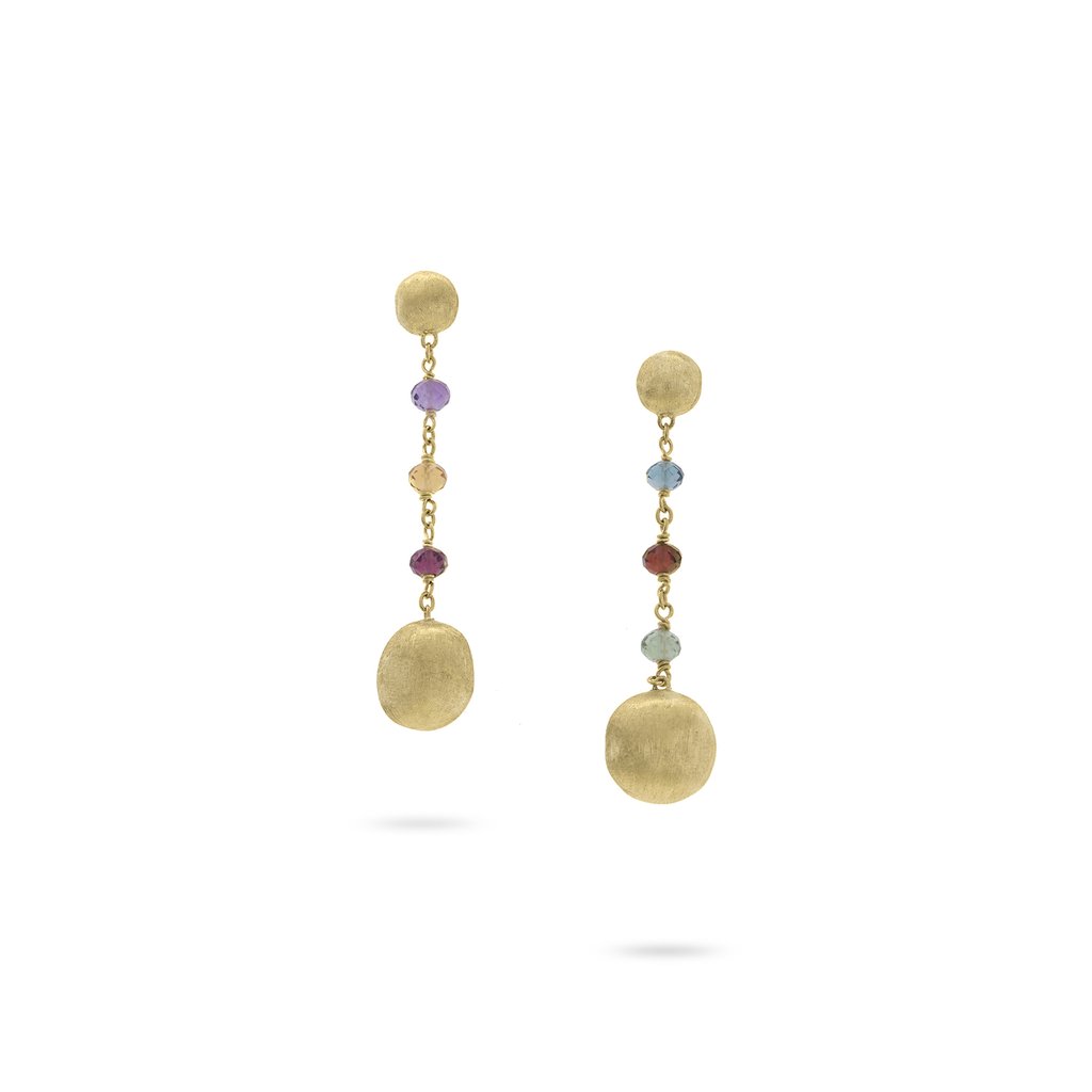 Marco Bicego 18K Yellow Gold Multicolored Rough Diamond Drop Earrings ...