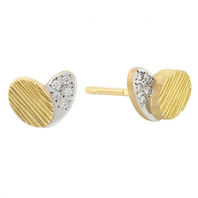 Luisa Rosas BE Diamond Heart Stud Earrings in Yellow Gold