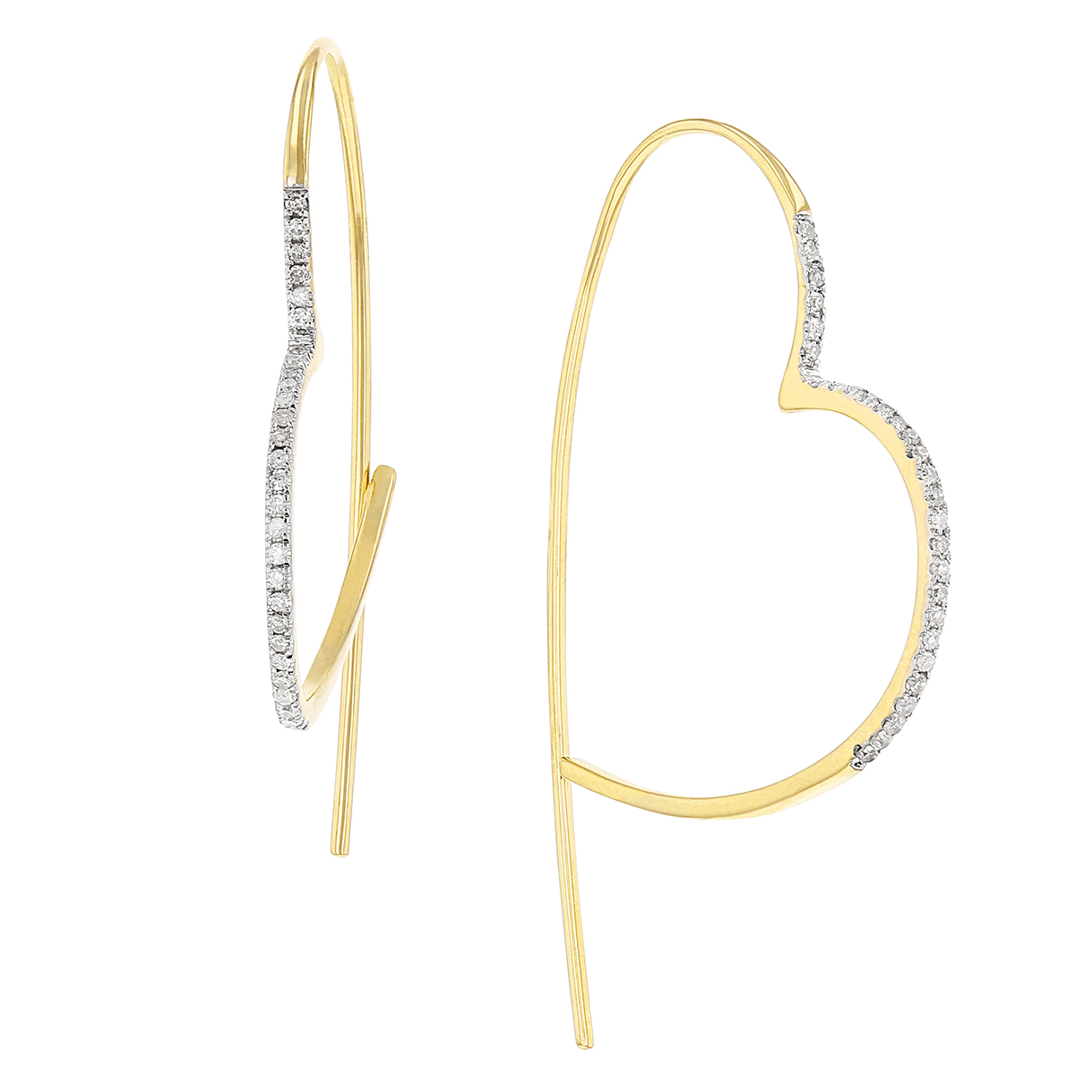 heart shaped hoop earrings with diamonds