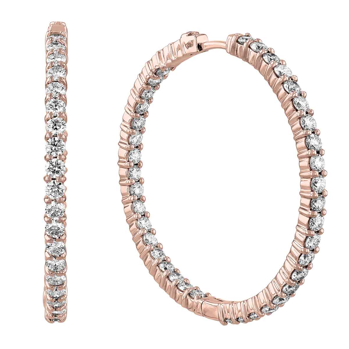 Roberto Coin Diamond Extra Large Hoop Earrings in Rose Gold ...