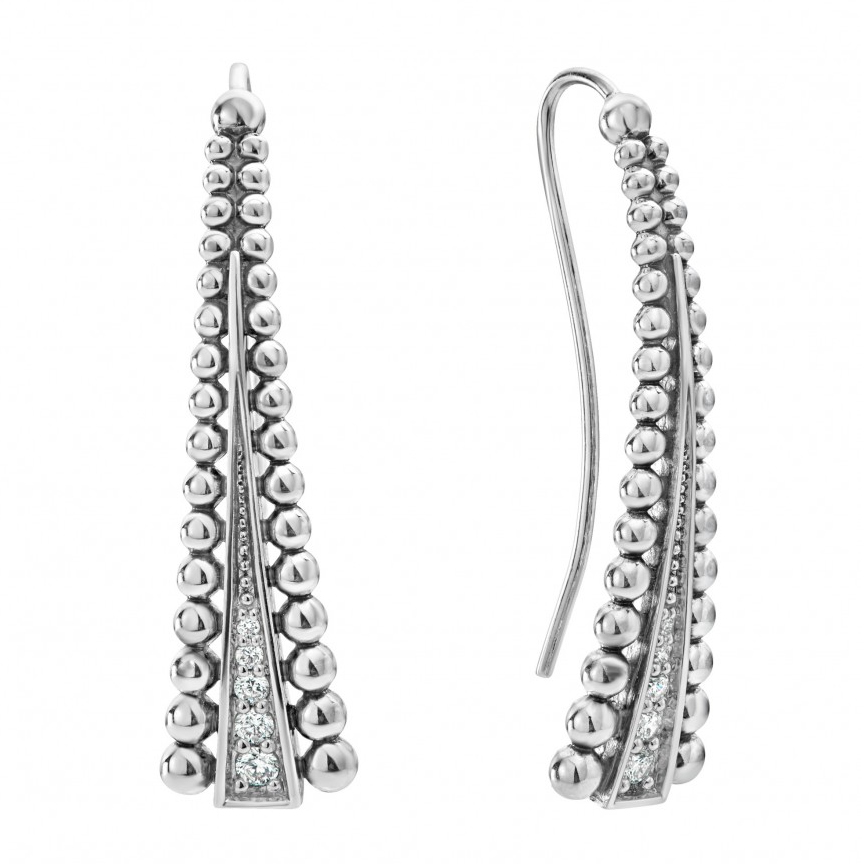 LAGOS Sterling Silver Diamond Caviar Spark Drop Earrings | 01-81629-DD ...