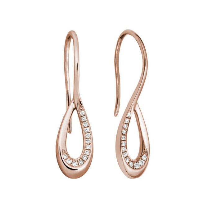 Cypress Diamond Rose Gold Drop Earrings