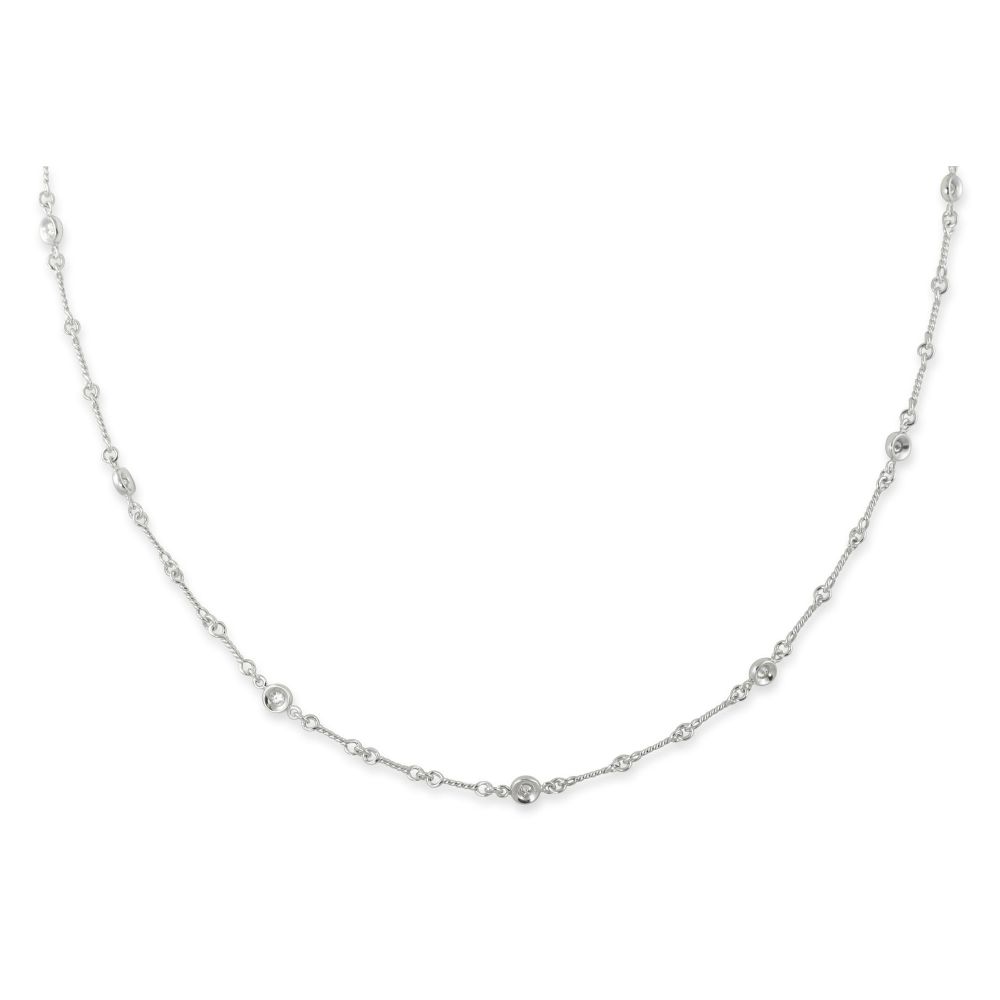 Roberto Coin Diamonds by the Inch Dogbone Chain Station Necklace in ...