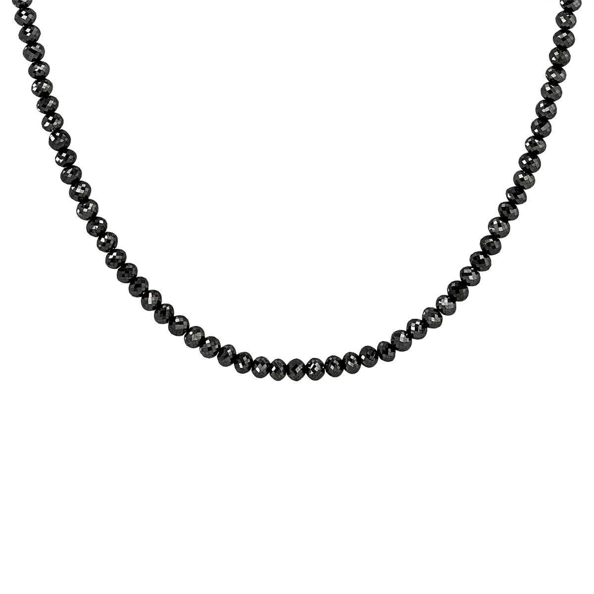 TARA Pearls Black Diamond Faceted Bead Necklace in White Gold, 25 ...