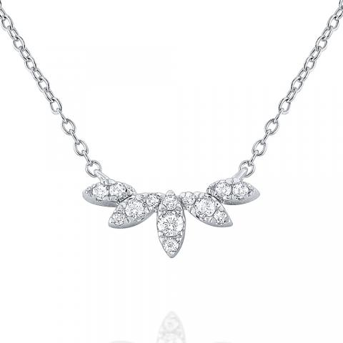 Diamond Laurel Leaf Fringe Necklace in White Gold | Borsheims