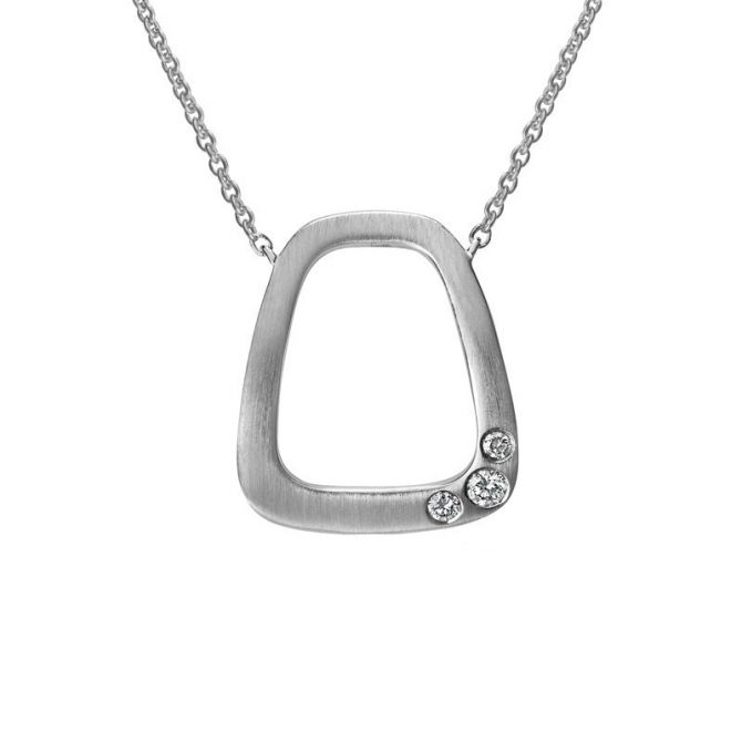 Artichoke Diamond White Gold Necklace, 18"