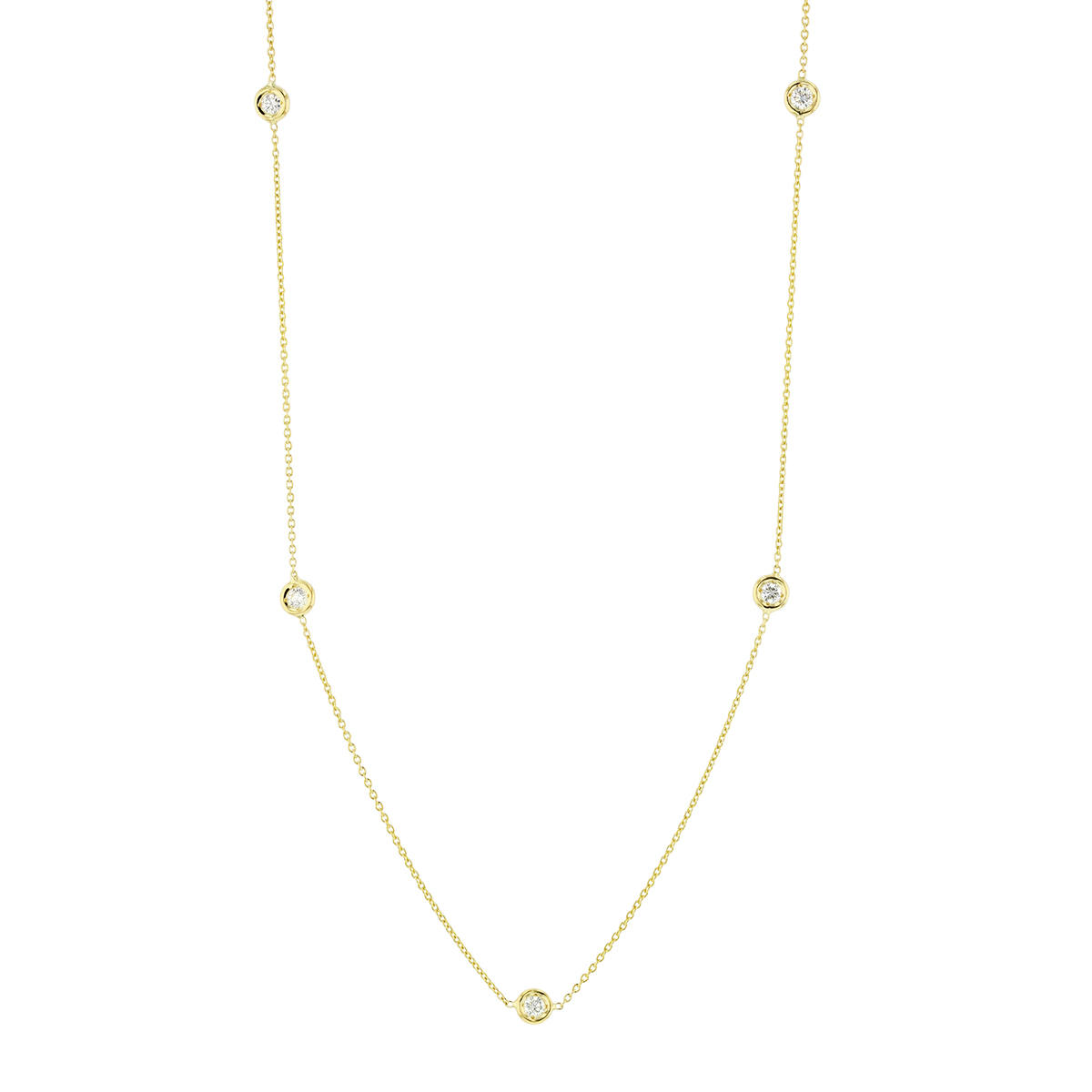 Roberto Coin Diamonds by the Inch Five Station Diamond Necklace in 18K ...