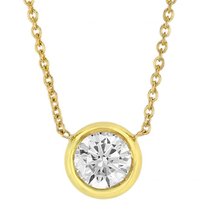 Roberto Coin Diamonds by the Inch Single Station Necklace in 18K Gold, 0.38 cttw, 18"