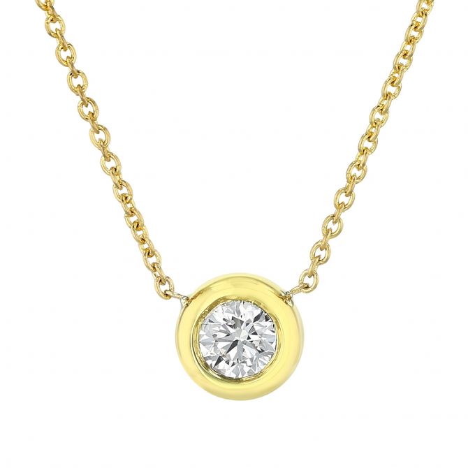 single diamond station necklace