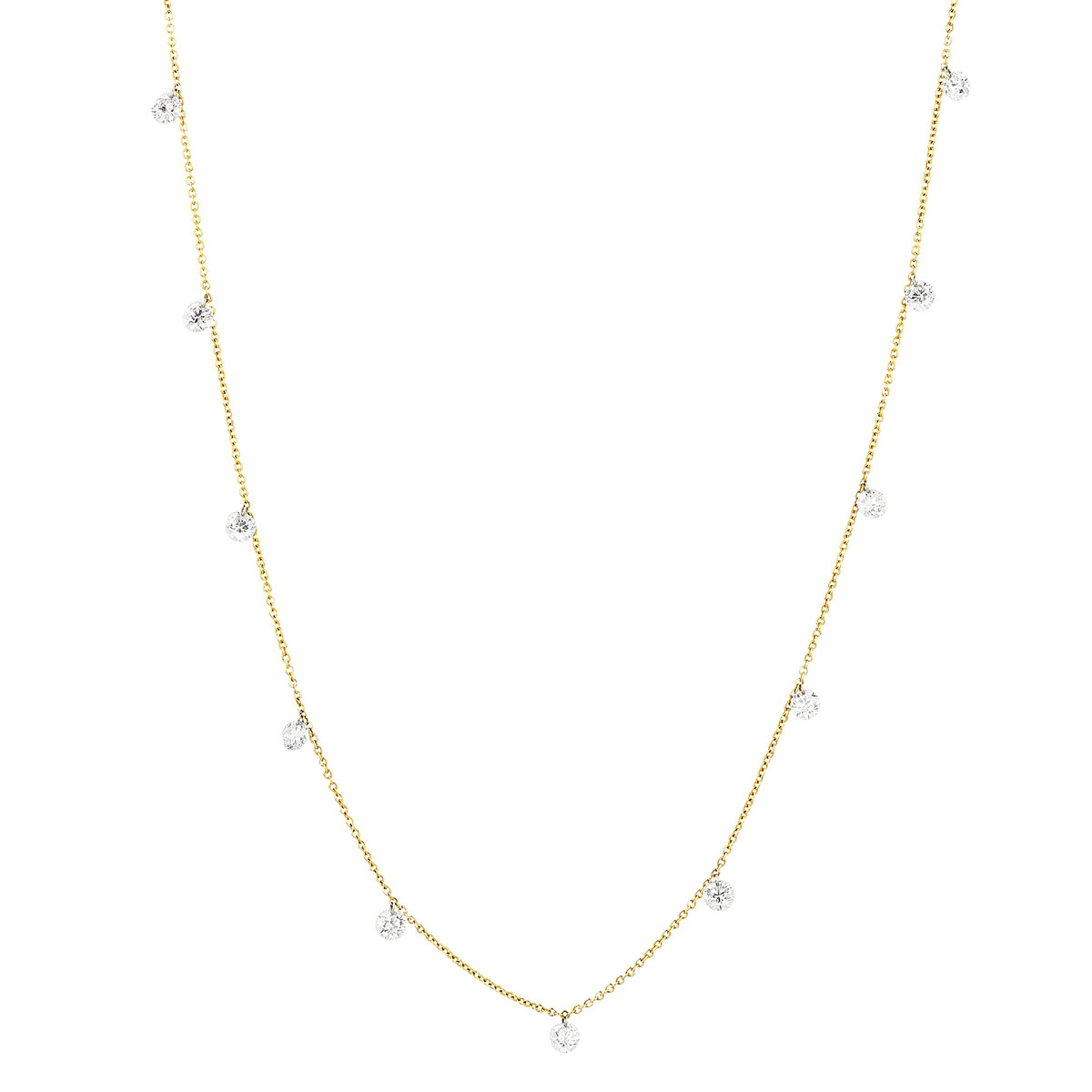 Aresa 20 Diamond Station Necklace in Yellow Gold, 30