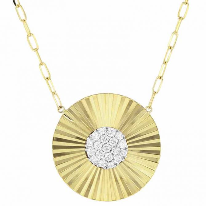 Phillips House Aura Diamond Disc Necklace in Yellow Gold, 18"