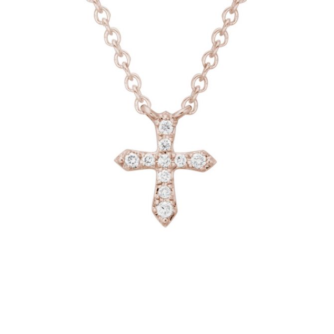 small cross necklace diamond