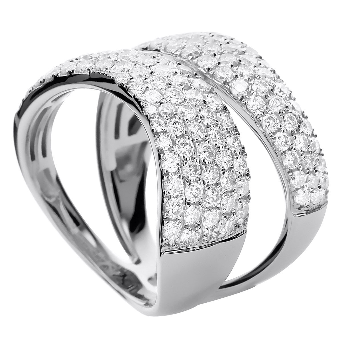 Diamond Pave Split Shank Wrap Ring in White Gold | Borsheims