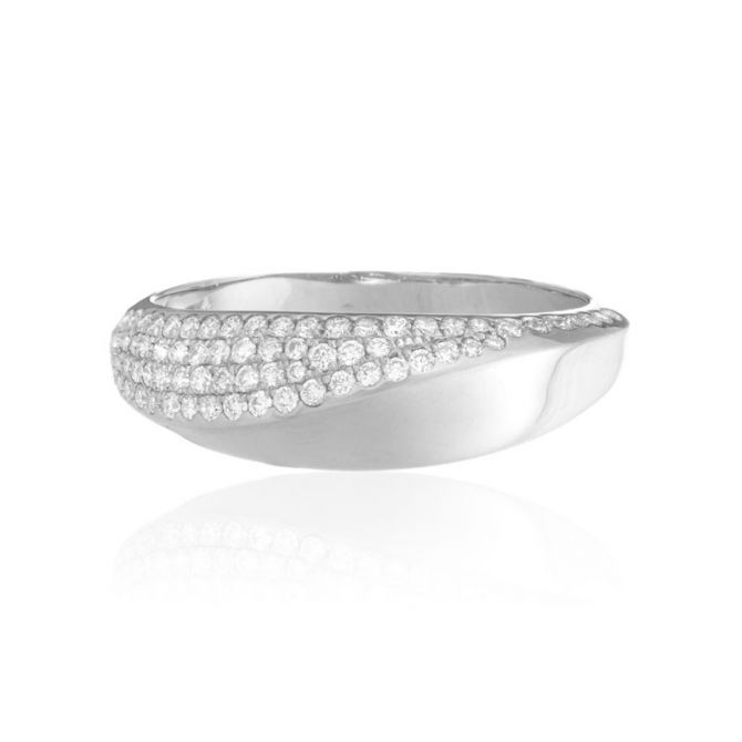 Juniper Diamond Band Ring in White Gold