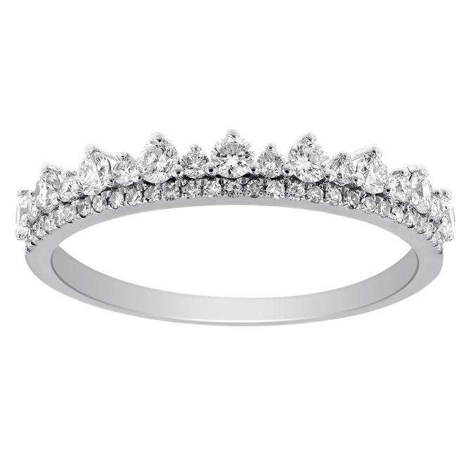 Diamond Tiara Ring in White Gold