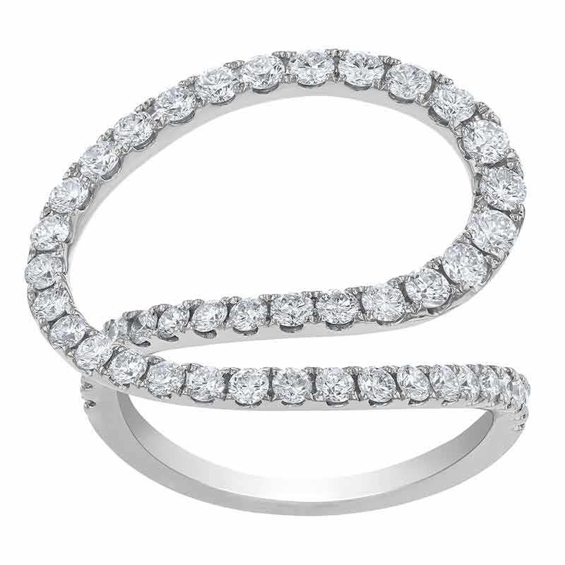 Diamond Open Swirl Ring in White Gold | Borsheims