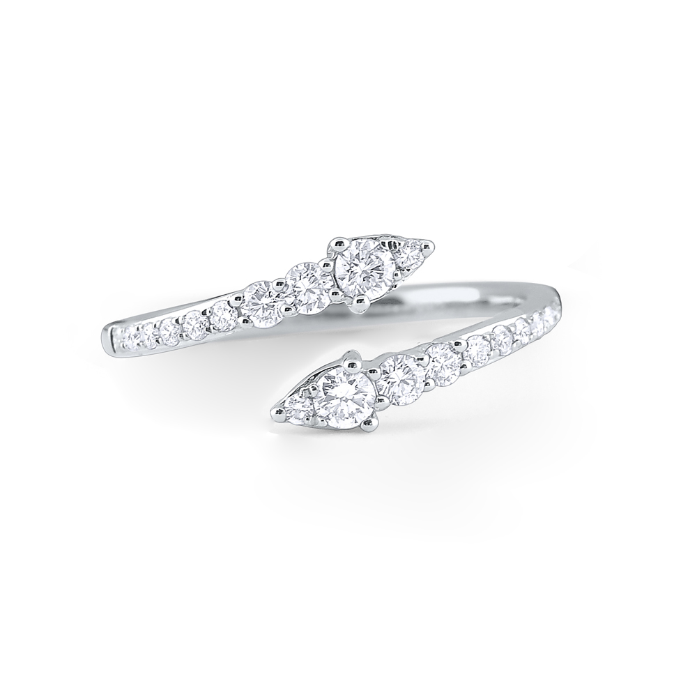 Diamond Bypass Ring in White Gold | Borsheims