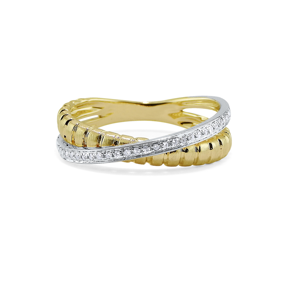 14K Yellow & White Gold Diamond Double Row Ring | Borsheims