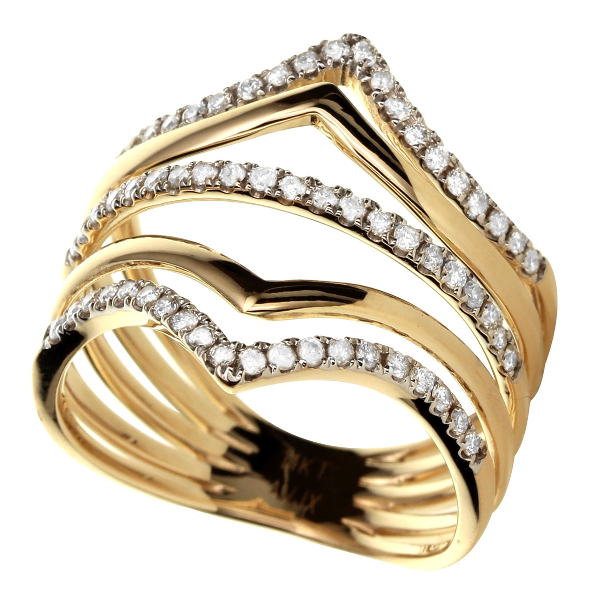Diamond 5 Row Arabesque Ring in Yellow Gold | Borsheims