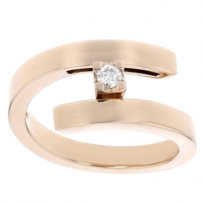 Mattia Cielo Diamond & Rose Gold Bypass Ring