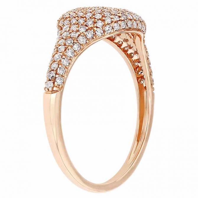 Diamond Pavé Cushion Shaped Ring in Rose Gold