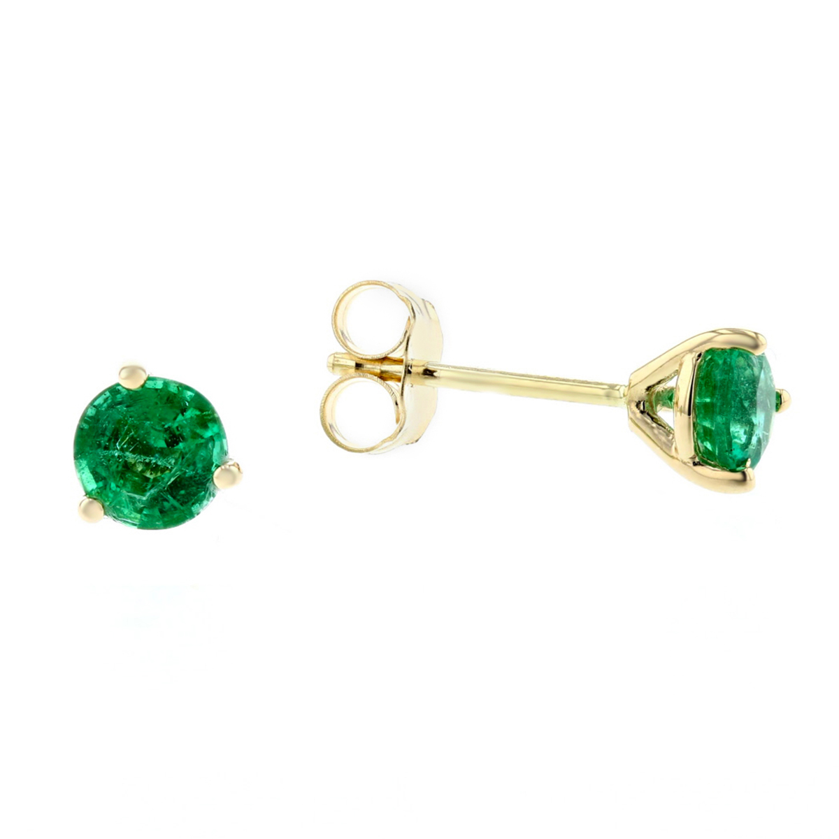 14K Yellow Gold Emerald Stud Earrings | Borsheims