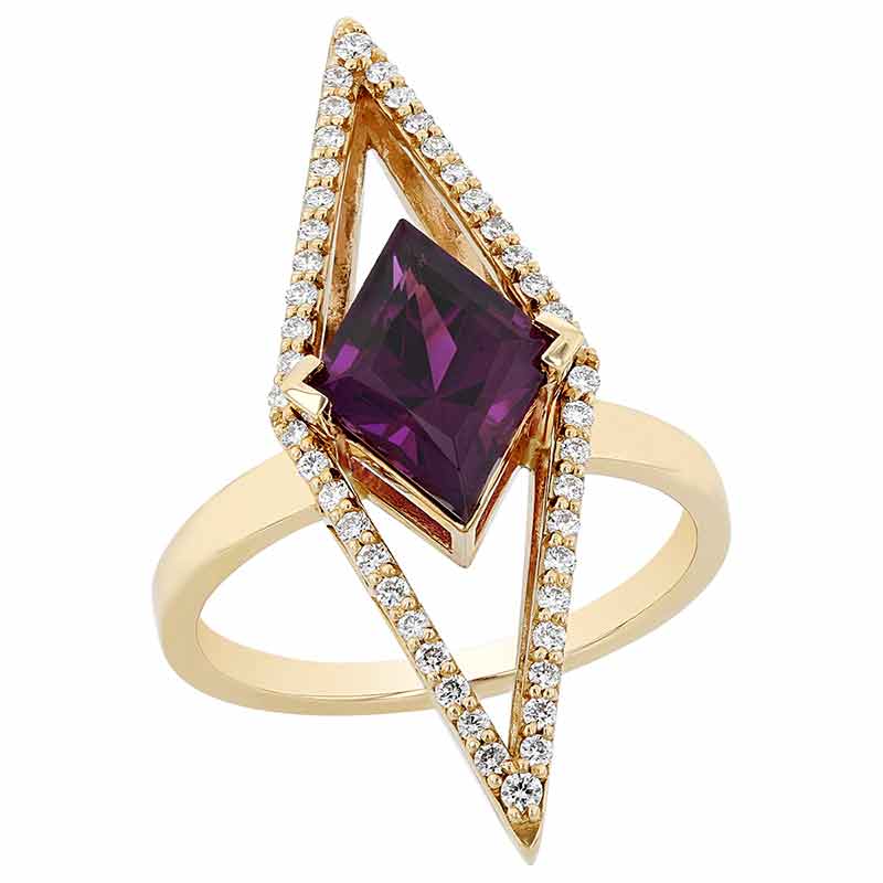 purple garnet ring