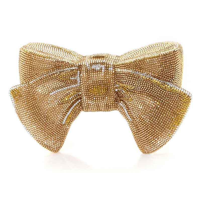 Judith Leiber Just For You Bow Clutch, Gold | Borsheims