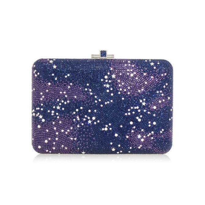 Judith Leiber Slim Slide Galaxy Clutch, Navy