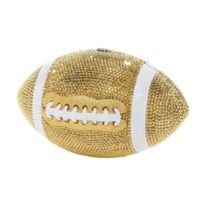 Judith Leiber Football Clutch, Gold