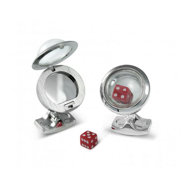 Deakin & Francis Sterling Silver Bubble Locket & Dice Cufflinks