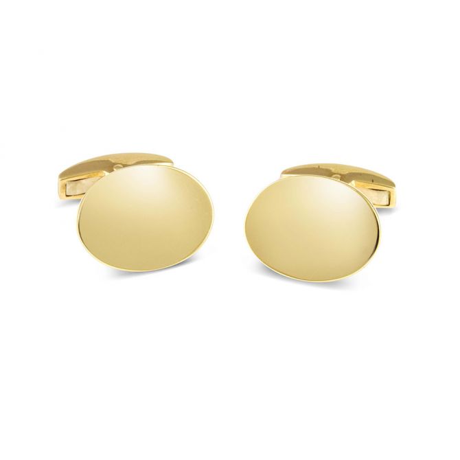 Deakin & Francis Yellow Gold Oval Cufflinks