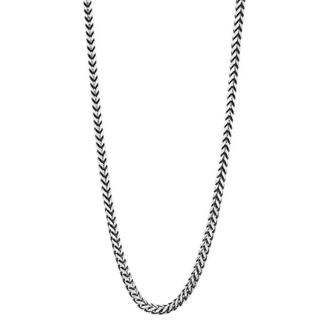 Sterling Silver 2.5 mm Oxidized Franco Chain, 22"