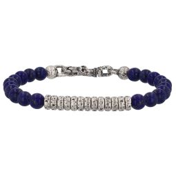 Luxe Collection gemstone store bracelet with lapis lazuli and emerald and silver accents