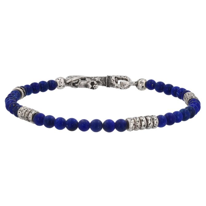 John Varvatos Lapis Lazuli & Sterling Silver Station Bracelet, 8"