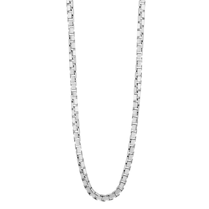 Sterling Silver Men's Box Chain, 3.4 mm, 22"