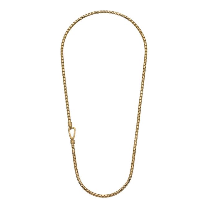 Marco Dal Maso Ulysses Yellow Gold Vermeil Carved Tubolar Necklace, 22"