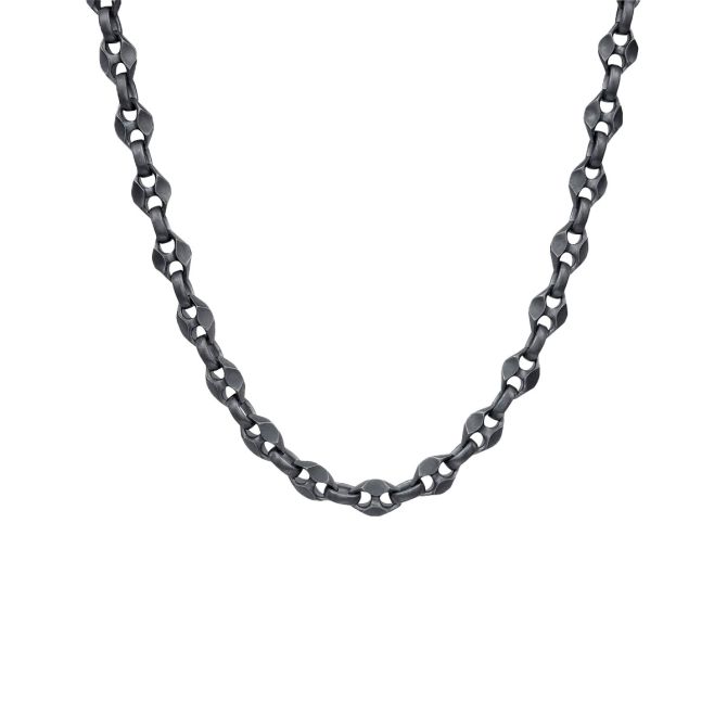 Marco Dal Maso Ulysses Oxidized Sterling Silver Faceted Link Chain Necklace, 22.5"