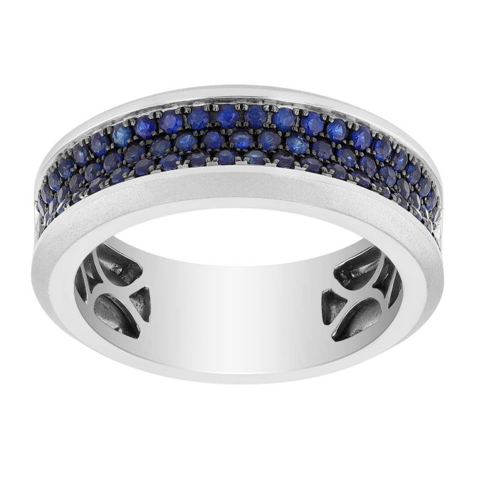 Frederic Sage Sapphire Pavé Ring in White Gold