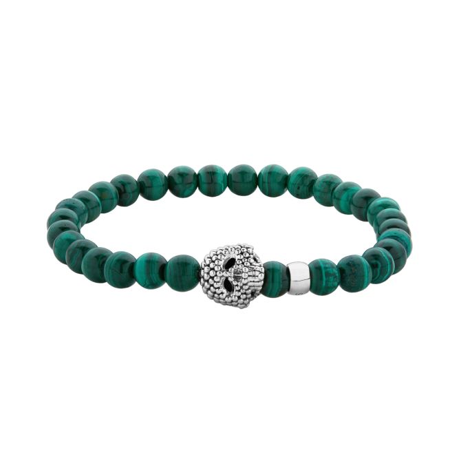 LAGOS Anthem Malachite Skull Bracelet, Size L