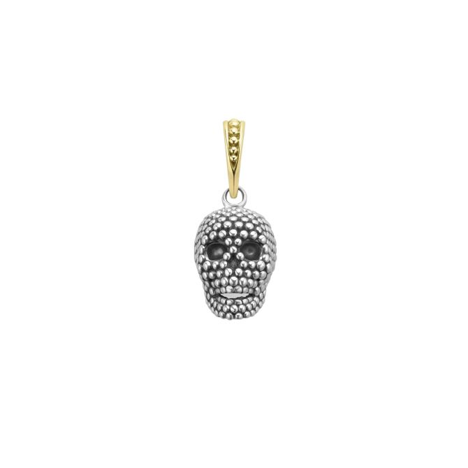 LAGOS Anthem Caviar Beaded Skull Amulet