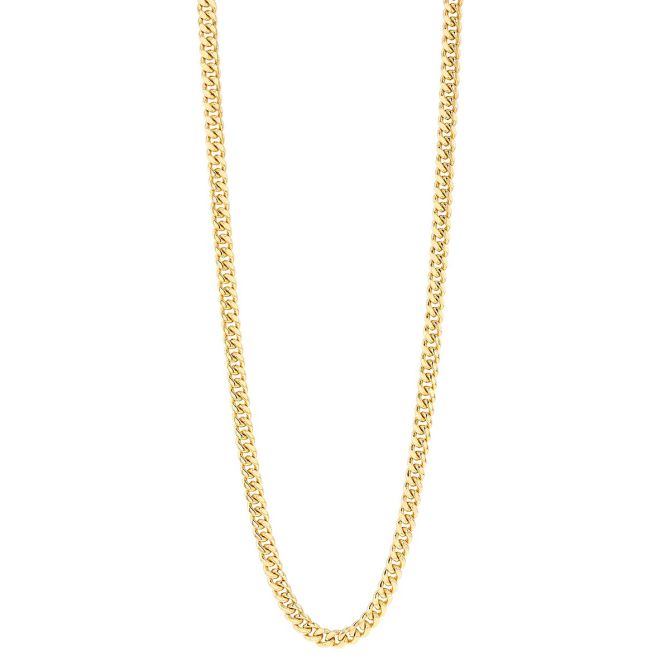 Yellow Gold Men's Hollow Cuban Chain, 5.35 mm, 24"